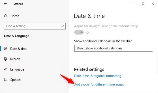 add multiple timezone in windows 10 