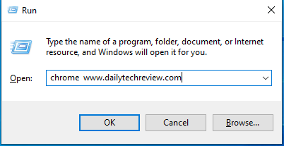 open website from run window with incognito mode