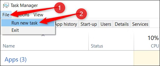 open power shell from Windows  Task Manager