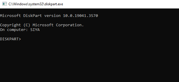 windows Diskpart command 