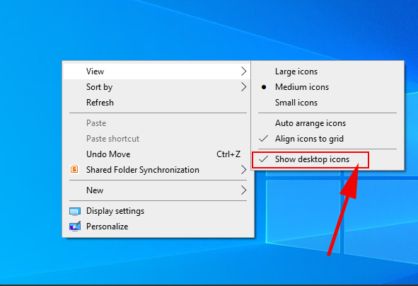 Show And Hide Desktop Icon in Windows 