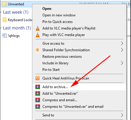 Archive Folder From WinRar Software 