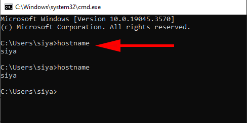 check computer name from Command Prompt