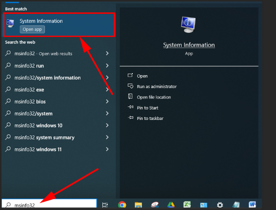 windows 10 system informance 