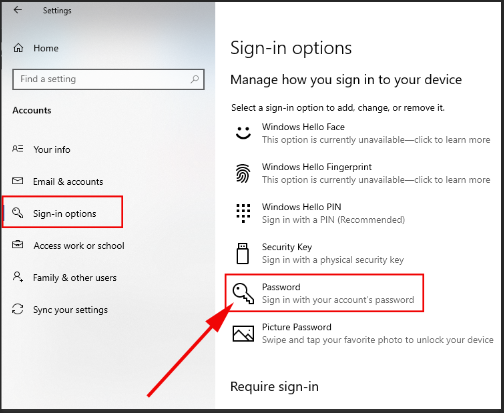 Change user password in windows computer 