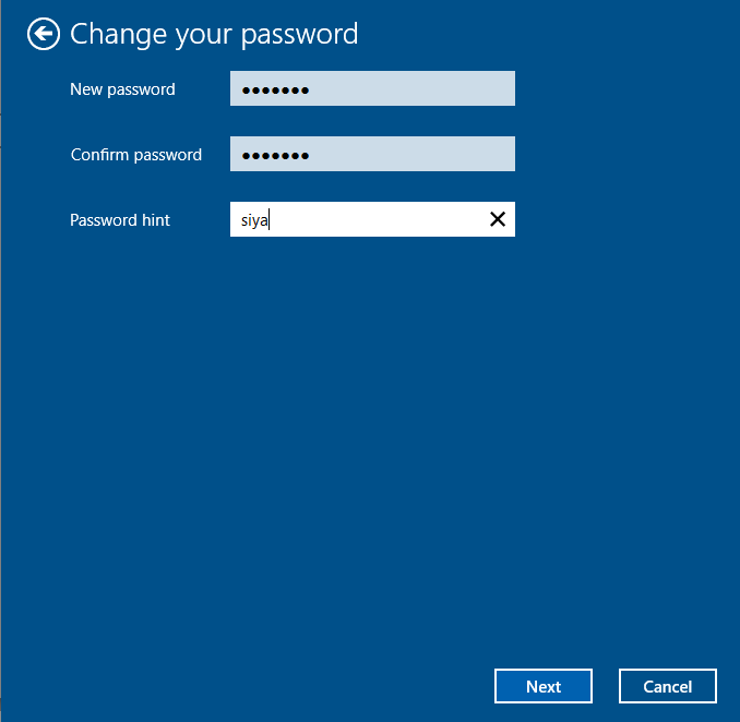 change user password in windows computer 