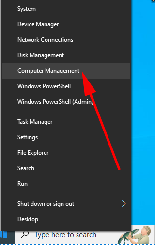 Windows 10 power user menu 