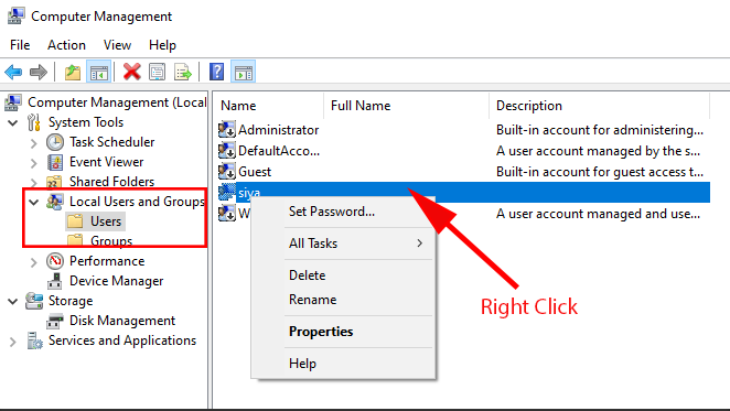 update windows user password 