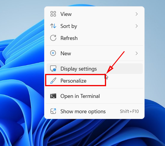 Windows 11 Personize settings