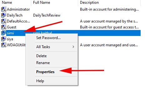 open account properties 