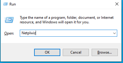 netplwiz command tool in windows 10 