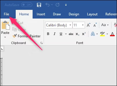 File Menu in Windows 10 