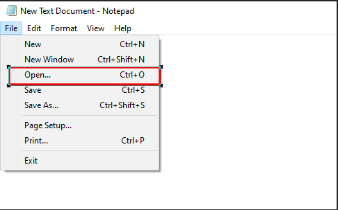 Open Notepad In windows 10 
