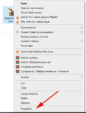 file and folder properties 
